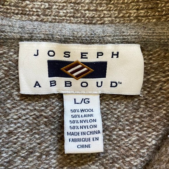 Brown Wool Cardigan - Joseph Abboud - Mens Large - Picture 2 of 2